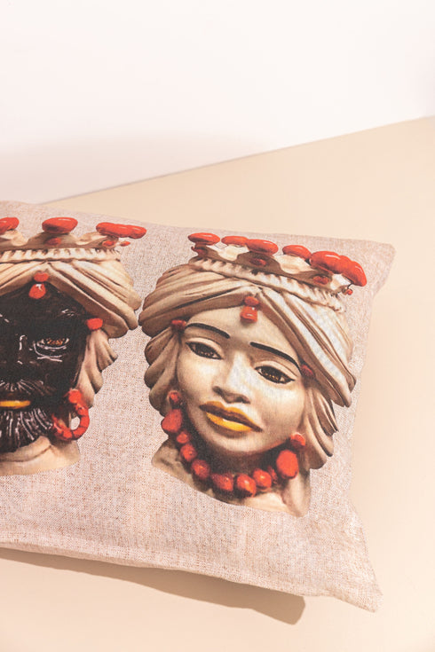 Testa di Moro cushion (red crown)